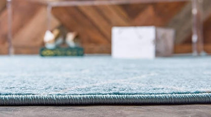 Unique Loom Trellis Frieze Collection Area Rug - Geometric (10' x 14' 1", Light Blue/ Ivory)