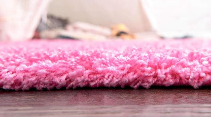 Unique Loom Solid Shag Collection Area Rug (2' x 6' 5" Runner, Taffy Pink)