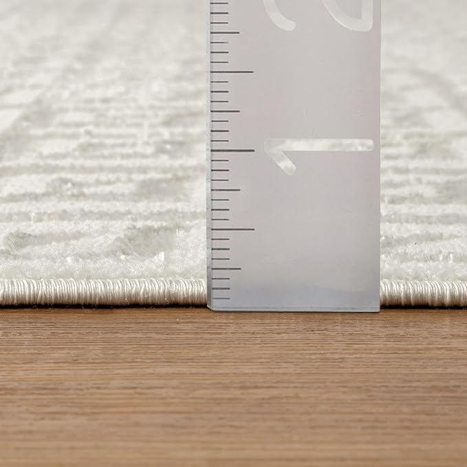 LUXE WEAVERS Geometric Greek Pattern Area Rug, Cream, 4'X5'