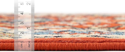 Unique Loom Sialk Hill Collection Area Rug - Washington (7' 10" x 10' Rectangle Terracotta/Cream)