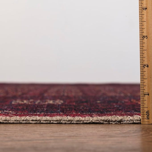 Keen Home Design 4x6 Rug - Machine Washable Area Rug with Non-Slip Backing, Ideal for Living Room, Dining Room, Bedroom - Vintage, Easy Clean, Durable, Low Pile Rug - (4' x 6')