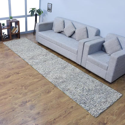 Hand Tufted Wool ECO-Friendly Area Rugs - 2'6''x11', Runner Shape, Light Green, Solid Plain Design, High Pile Thick Handmade Area Rugs for Living Room, Bed Room (KWC111)