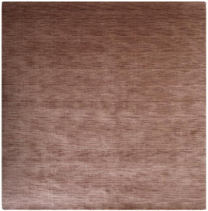 Hand Knotted Loom Wool ECO-Friendly Area Rugs - 10'x10', Square, Light Brown Color, Solid Plain Design, High Pile Handmade Anti Skid Area Rugs for Living Room, Bed Room (L00111)
