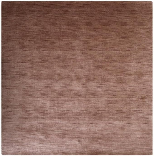 Hand Knotted Loom Wool ECO-Friendly Area Rugs - 10'x10', Square, Light Brown Color, Solid Plain Design, High Pile Handmade Anti Skid Area Rugs for Living Room, Bed Room (L00111)