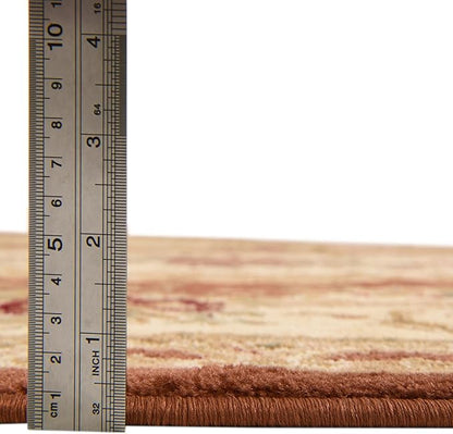 Unique Loom Versailles Collection Traditional Classic Floral Motif Area Rug (8' 0 x 8' 0 Round, Terracotta/ Ivory)