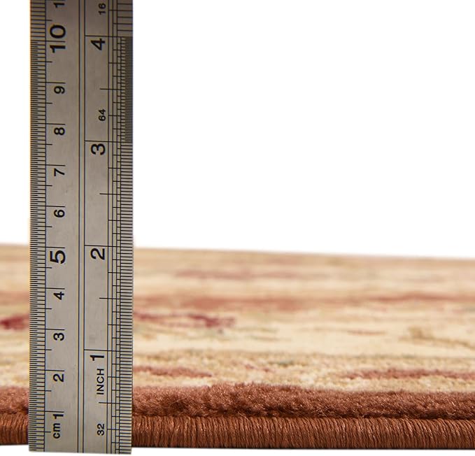 Unique Loom Versailles Collection Traditional Classic Floral Motif Area Rug (4' 0 x 4' 0 Square, Terracotta/ Ivory)