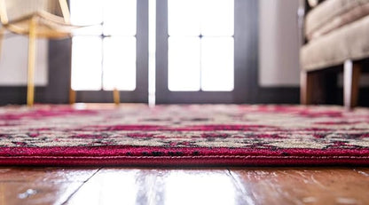 Unique Loom Taftan Collection Border Geometric Tribal Inspired Design Area Rug (2' 2 x 3' 0 Rectangular, Red/ Gold)