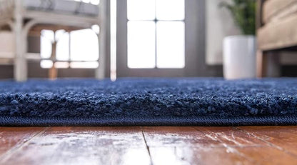 Unique Loom Solo Collection Area Rug - Calabasas (2' 2" x 13' 1" Runner, Navy Blue)