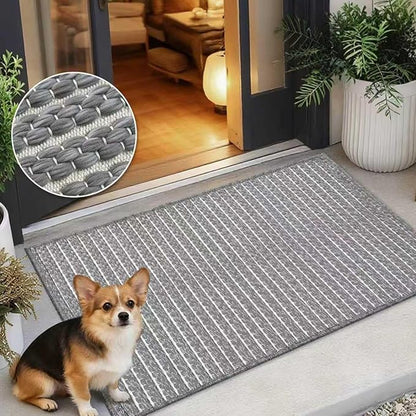 Small Bathroom Rugs,18"x30" Non Slip Grey Braided Bath Mat for Bathroom Floor,Washable Luxury Bath Rug for Tub Soft Boho Absorbent Shower Mat