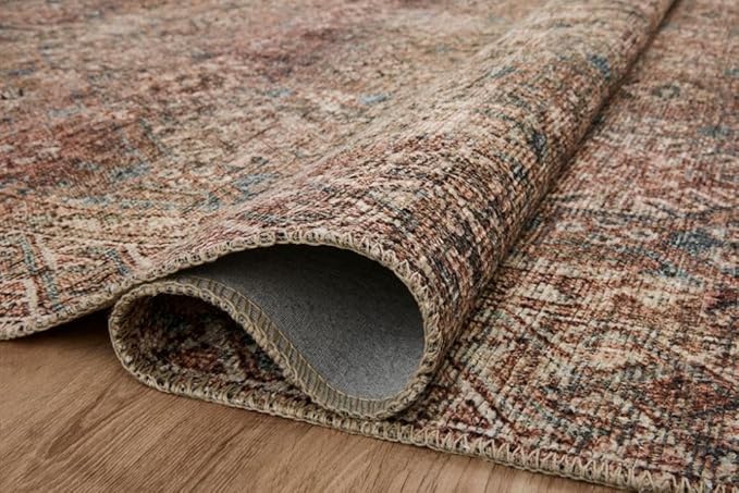 Loloi Amber Lewis Billie Collection BIL-04 Aqua/Rust 10'-0" x 14'-0", 0.19" Thick Area Rug