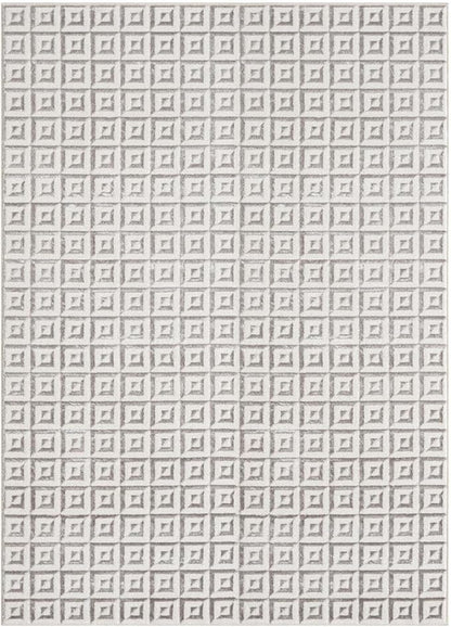 LUXE WEAVERS Geometric Greek Pattern Area Rug, Gray, 5'X7'