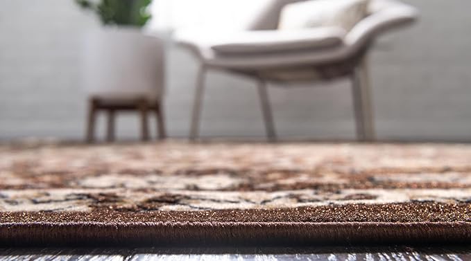 Unique Loom Espahan Collection Area Rug - Cape Cod (9'x 12' Rectangle, Brown/ Beige)