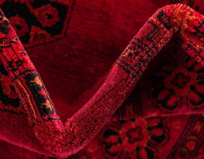 Unique Loom Tekke Collection Over-Dyed Saturated Traditional Torkaman Area Rug (6' 0 x 9' 0 Rectangular, Red/Black)