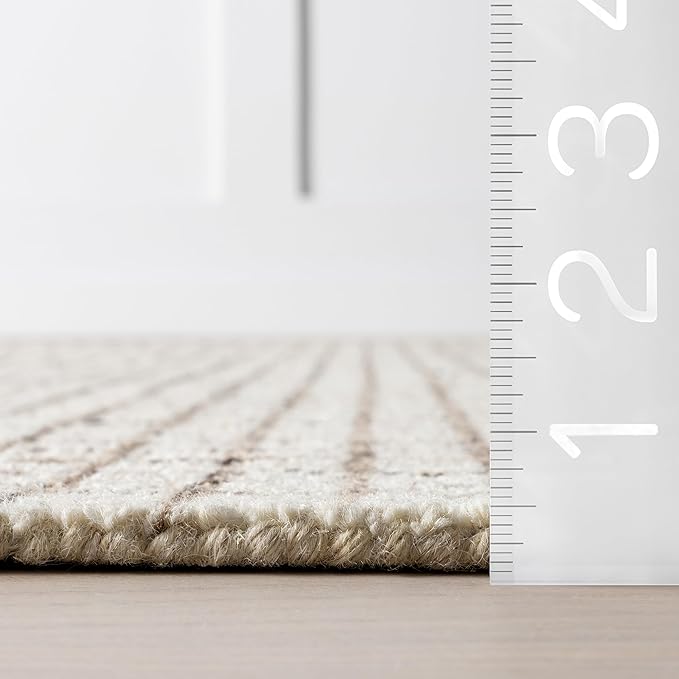 Rugs USA Melrose Cream, 6' Square, Handmade, Wool & Cotton, Soft and Cozy, High Traffic, Stain Resistant, Easy Clean, Durable Area Rug for Bedroom, Living Room, Dining Space, Den, Entryway