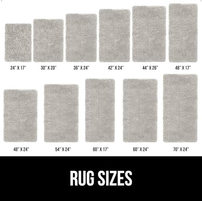 GORILLA GRIP Bath Rug Mat 30x20, Thick Soft Absorbent Chenille, Quick Dry Microfiber Mats, Rubber Backing Washable Shower Floor Rugs, US Designed Bathroom Bathmat Home Decor Accessories, Light Gray
