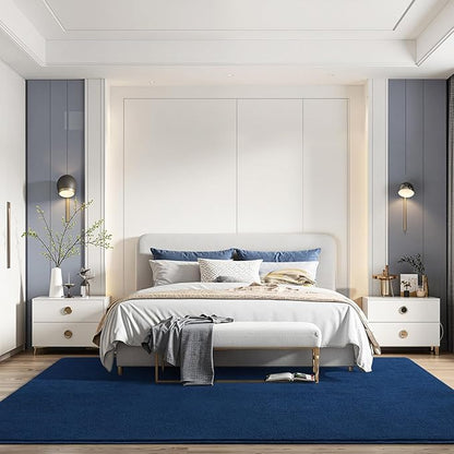 Amearea Large Modern Area Rugs for Bedroom Living Room, 5x8 Feet Navy Blue Thickened Memory Foam Rug, Fluffy Indoor Washable Rugs Non Slip Minimalist Carpet for Boys Girls Dorm Nursery Room Decor