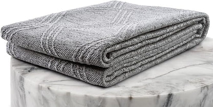 LUXE WEAVERS Modern Farmhouse Gray 8x10 Washable Area Rug, Anti-Slip Diamond Pattern Carpet