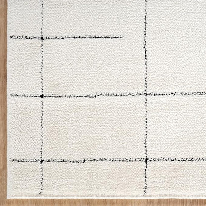 Abani Cream Area Rug – 3' x 5' – Oliver Collection – Striped Pattern – Non-Shedding, Easy to Clean – Durable for Living Room, Bedroom, or Office, Pet & Child Friendly