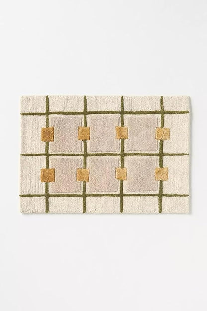 Greer Hand-Tufted Wool Rug - Elegant Taupe and Olive Geometric Pattern for Sophisticated Home Decor (9x12 Ft)