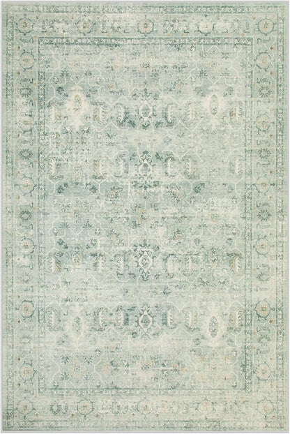 Lahome Vintage 6x9 Washable Green Rugs for Living Room Bedroom, Soft Dining Room Rugs for Under Table, Non Slip Indoor Throw Carpet for Entryway Kitchen Office (6x9ft,Light Green)