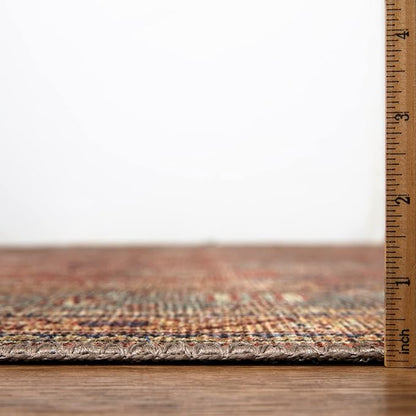 Bloom Rugs Washable Non-Slip 12 ft Runner - Terracotta/Mustard Traditional Runner for Entryway, Hallway, Bathroom, and Kitchen - Exact Size: 2.5' x 12'