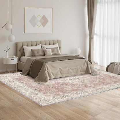 5’x7’ Washable Area Rugs for Living Room Bedroom Foldable Low Pile Non Slip Area Rugs for Dining Office