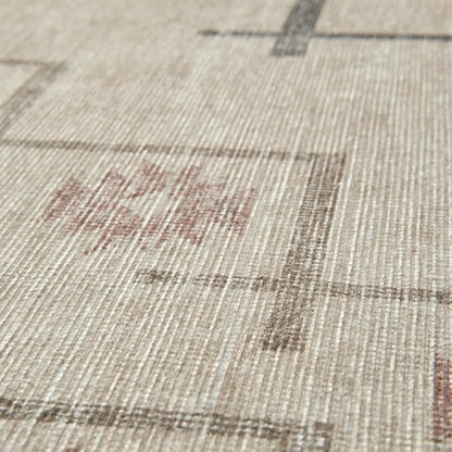 Revival Rugs Funk 6'x9' Zero-Shedding Area Rug for Living Room Bedroom - Oeko-TEX Certified, Low Pile, Spot Clean, Beige, Cream