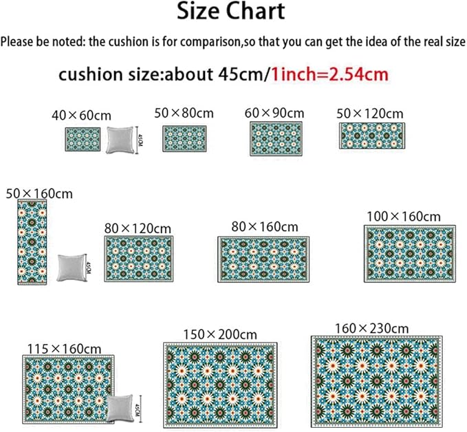 Vintage Boho Area Rugs Multicolor Ethnic Style Geometric Splicing Carpets Bedroom Living Room Kitchen Floor Mats Indoor Outdoor Non-Shedding Runner Rug Home Décor Carpet 4.5' X 6.5'
