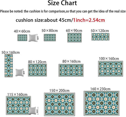 Vintage Boho Area Rugs Multicolor Ethnic Style Geometric Splicing Carpets Bedroom Living Room Kitchen Floor Mats Indoor Outdoor Non-Shedding Runner Rug Home Décor Carpet 4.5' X 6.5'