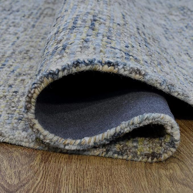Hand Tufted Wool ECO-Friendly Area Rugs - 8'x8', Round Shape, Light Green, Solid Plain Design, High Pile Thick Handmade Anti Skid Area Rugs for Living Room, Bed Room (KWC111)