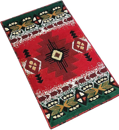 YHSF South West Native American Area Rug C318 - Easy Clean, Thick, Soft, Durable Native Tribal American Indian Inspired Rug for Bedroom/Living Room and More - Red, 2 Feet x 3 Feet 4 Inches