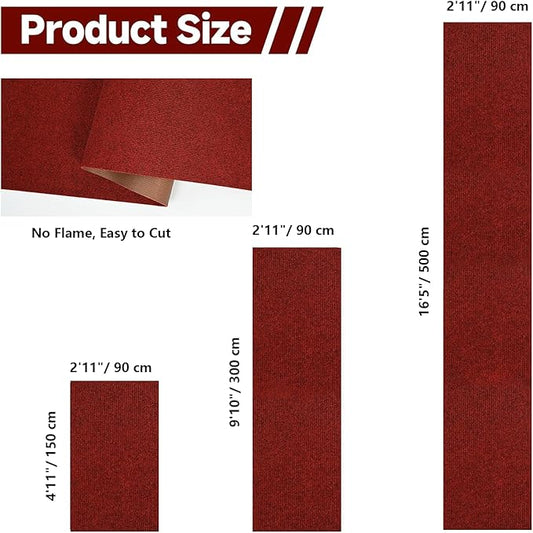 jxgzyy Red Carpet Runner for Party, 2'11" x 9'10" Non Slip Runner Rug, Heavy Duty Indoor Outdoor Floor Mat for Wedding, Hollywood Movie Award Ceremony Decoration