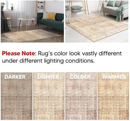 Keen Home Design 2x3 Rug - Machine Washable Entry Rug with Non-Slip Backing, Ideal for Enteryway, Kitchen, Bathroom, Laundry Room - Vintage, Easy Clean, Durable, Low Pile - (2' x 3')