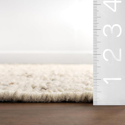 Rugs USA Juju Ivory/Grey, 4' x 6', Handmade, Diamond Trellis, Wool, Soft and Cozy, High Traffic, Stain Resistant, Easy Clean, Durable Area Rug for Bedroom, Living Room, Dining, Foyer, Entryway