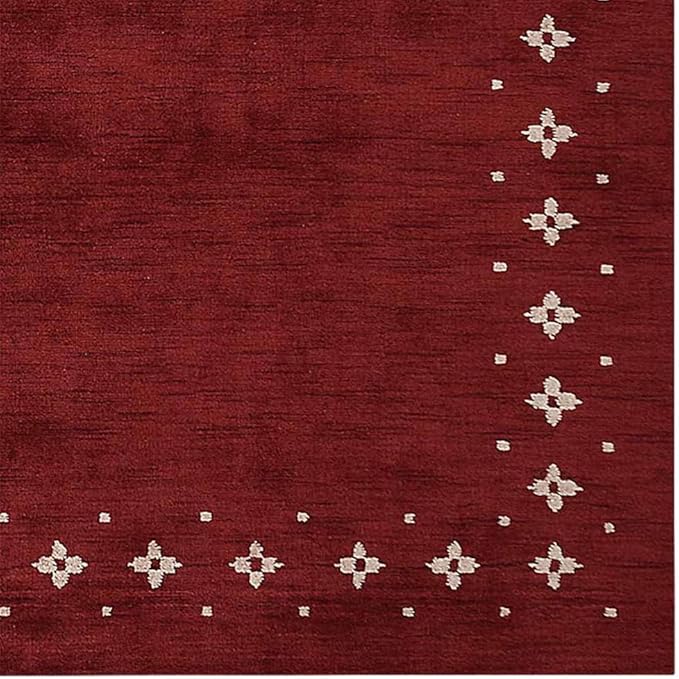 Hand Knotted Loom Wool ECO-Friendly Area Rugs - 4'x6', Rectangle, Blue Color, Solid Plain Design, High Pile Thick Handmade Anti Skid Area Rugs for Living Room, Bed Room (L00111)