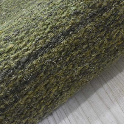 Rugsotic Carpets Hand Woven Flat Weave Kilim Wool ECO-Friendly Area Rugs - 5'x8', Rectangle Shape, Olive Color, Solid Plain Design, Low Pile Handmade Area Rugs for Living Room, Bed Room (D00111)