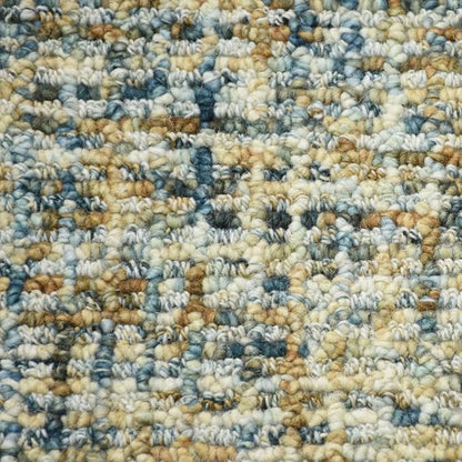 Hand Tufted Wool ECO-Friendly Area Rugs - 5'x8', Rectangle Shape, Blue & Beige, Solid Plain Design, High Pile Thick Handmade Area Rugs for Living Room, Bed Room (KWC111)