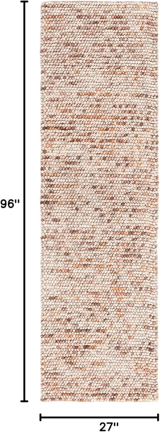 SAFAVIEH Natura Collection Runner Rug - 2'3" x 8', Dark Brown & Beige, Handmade Wool Blend, Textured Design, Ideal for Hallway, Bedroom, Foyer (NAT620E)