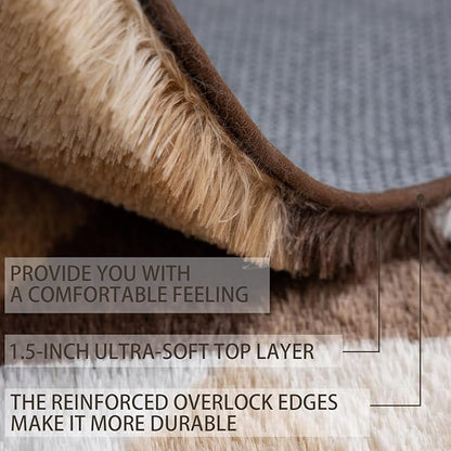 8x10 Area Rugs for Living Room Bedroom, Soft Fluffy Shaggy Bedside Rug, Indoor Floor Carpet for Kids Playroom, Dorms, Nursery Rooms, Home Decor (Coffee Ombre 8'x10')