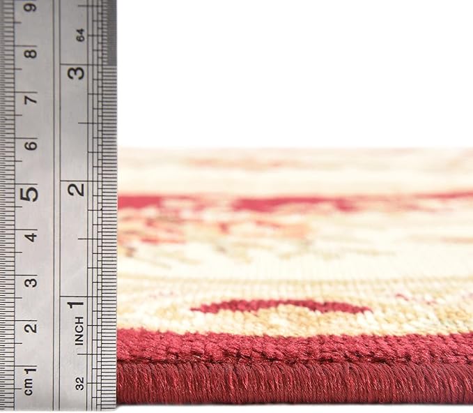 Rugs.com Chateau Collection Rug - 5 Ft Square Red Medium Pile Rug