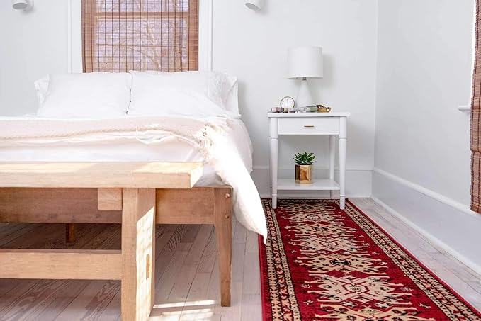 Unique Loom Taftan Collection Border Geometric Tribal Inspired Design Area Rug (2' 2 x 8' 2 Runner, Red/ Gold)