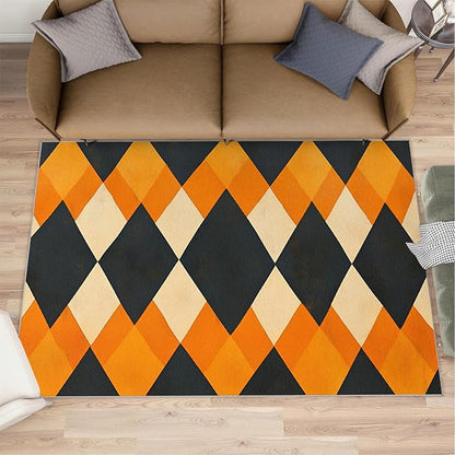 2x4 Geometric Runner Rug for Hallway - Diamond Shape Pattern Kitchen Mat, Modern Minimalism Kitchen Runner Rug Soft Non Slip Anti Fatigue for Laundry Room Indoor Hallways