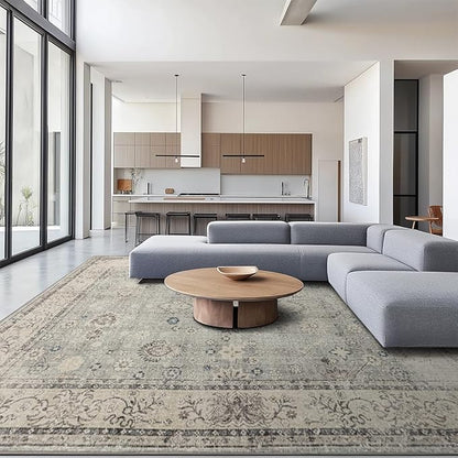 Area Rug Non Slip Machine Washable Ultra Soft Living Room/Bedroom/Kitchen/Outdoor/Classroom Gray, 8'×10'