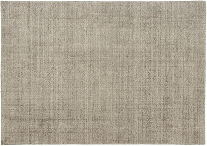 Handwoven Wool Area Rug 5'3" x 7'6" – Neutral Beige Gray Textured Flatweave Carpet for Living Room, Bedroom, Dining, Office – Modern Minimalist Floor Décor (160 x 230 cm)