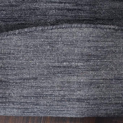 Hand Knotted Loom Wool ECO-Friendly Area Rugs - 10'x10', Round, Charcoal Color, Solid Plain Design, High Pile Handmade Anti Skid Area Rugs for Living Room, Bed Room (L00111)