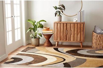 Home Dynamix Tribeca Slade Modern Area Rug ,Abstract Brown/Gray 5'2"x7'2"