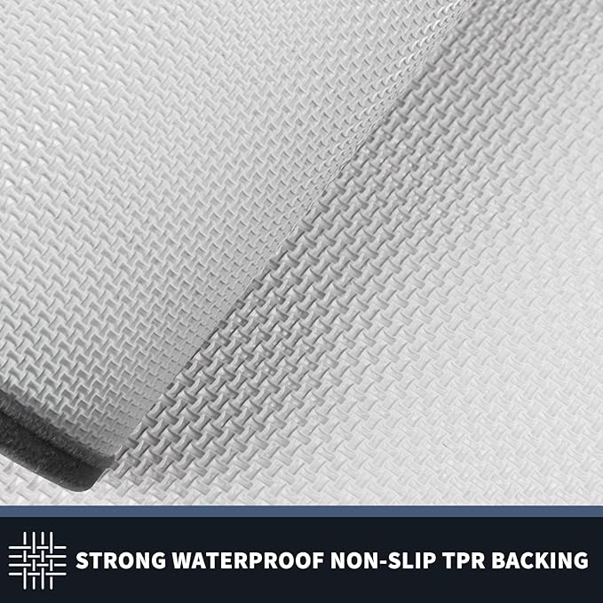 PURRUGS Dirt Trapping Door Mat 34" x 60", Non-Slip/Skid Machine Washable Entryway Rug, Shoes Scraper, Area Rug, Super Absorbent Welcome Mat for Muddy Wet Shoes and Paws, Light Grey & Dark Grey