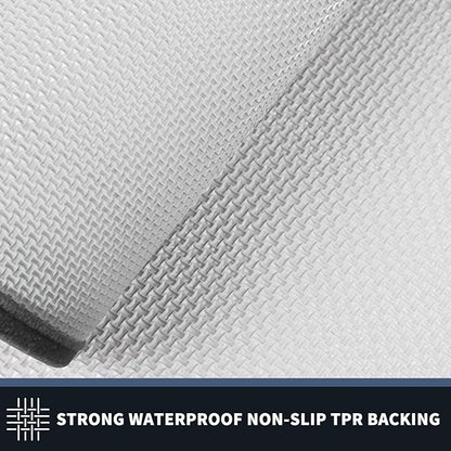 PURRUGS Dirt Trapping Door Mat 34" x 60", Non-Slip/Skid Machine Washable Entryway Rug, Shoes Scraper, Area Rug, Super Absorbent Welcome Mat for Muddy Wet Shoes and Paws, Light Grey & Dark Grey