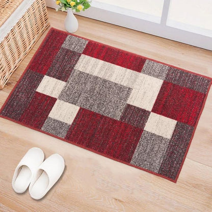 Modern Boxes Design Non-Slip (Non-Skid) Area Rug 20" X 30" Red