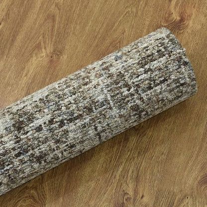 Hand Tufted Wool ECO-Friendly Area Rugs - 5'x8', Rectangle Shape, Dark Brown & Beige, Solid Plain Design, High Pile Handmade Area Rugs for Living Room, Bed Room (KWC111)